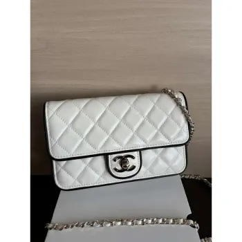 Chanel  AP4511  Spring Summer 2025 Pre collection Wallet On Chain White &  Black