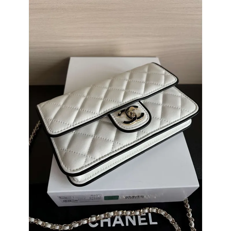 Chanel  AP4511  Spring Summer 2025 Pre collection Wallet On Chain White &  Black