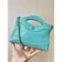 Chanel AP3656 Small Shopping Bag Shiny Lambskin & Gold Tone Metal Lake Blue