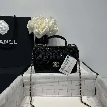 Chanel AS2431 Mini Classic Handbag With Top Handle Patent calfskin CC19020