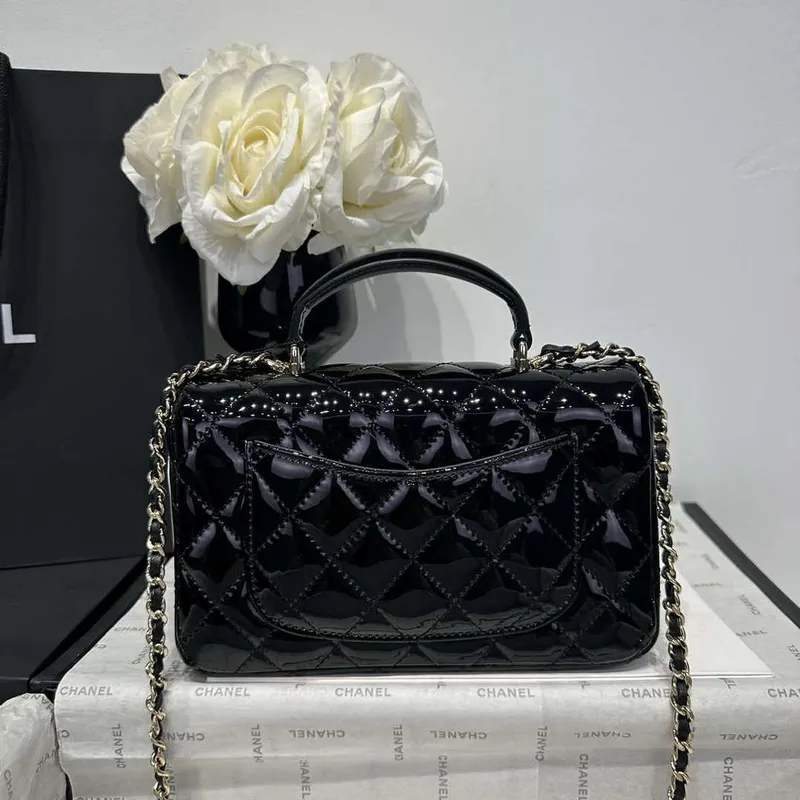 Chanel AS2431 Mini Classic Handbag With Top Handle Patent calfskin CC19020