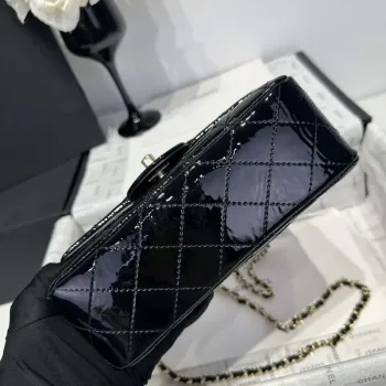 Chanel AS2431 Mini Classic Handbag With Top Handle Patent calfskin CC19020