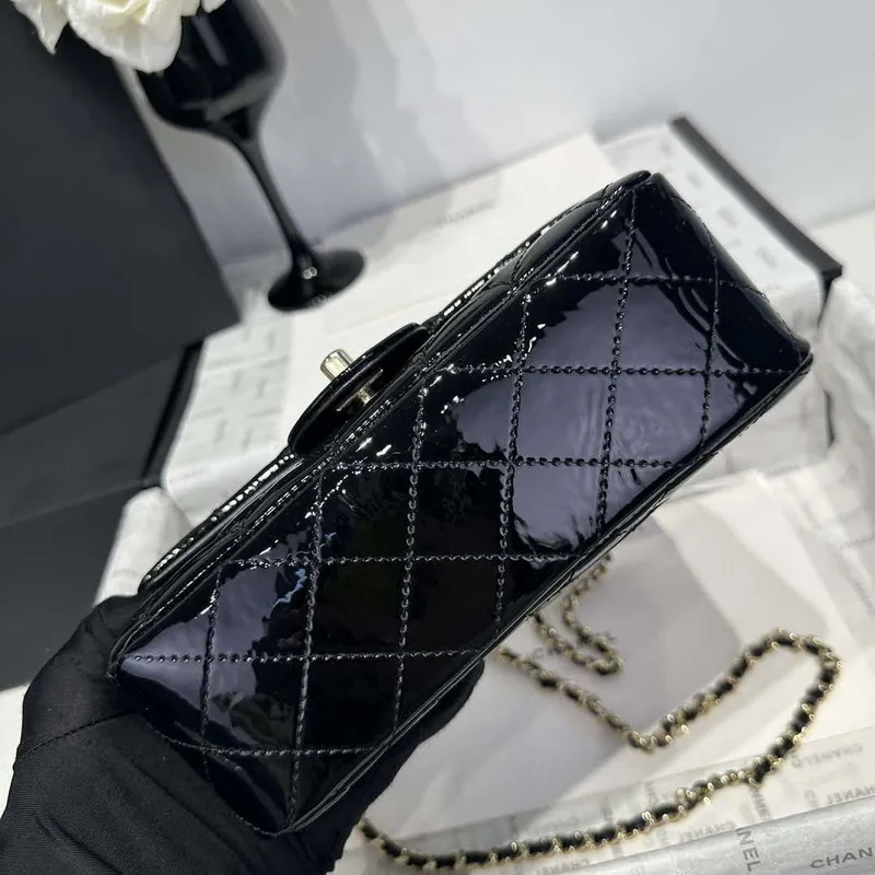 Chanel AS2431 Mini Classic Handbag With Top Handle Patent calfskin CC19020