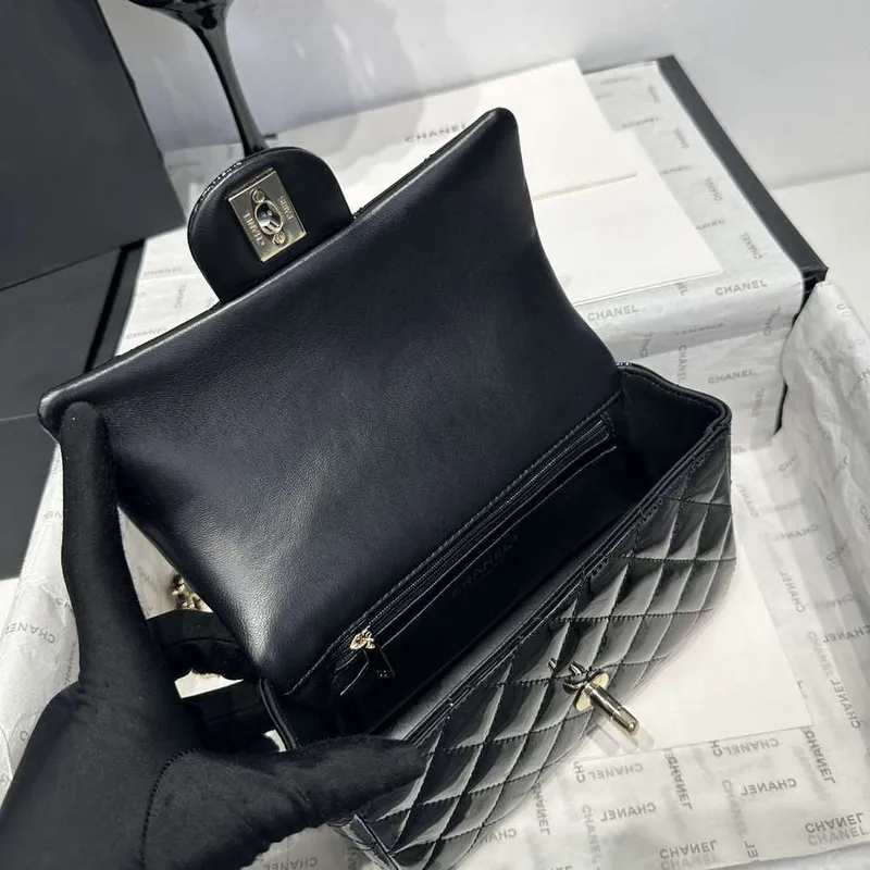 Chanel AS2431 Mini Classic Handbag With Top Handle Patent calfskin CC19020