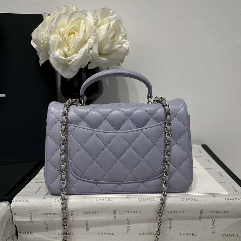 Chanel AS2431 Mini Classic Handbag With Top Handle Lambskin CC19018