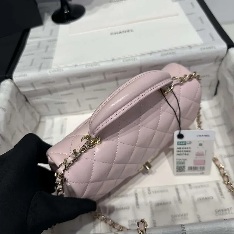 Chanel AS2431 Mini Classic Handbag With Top Handle Lambskin CC19017