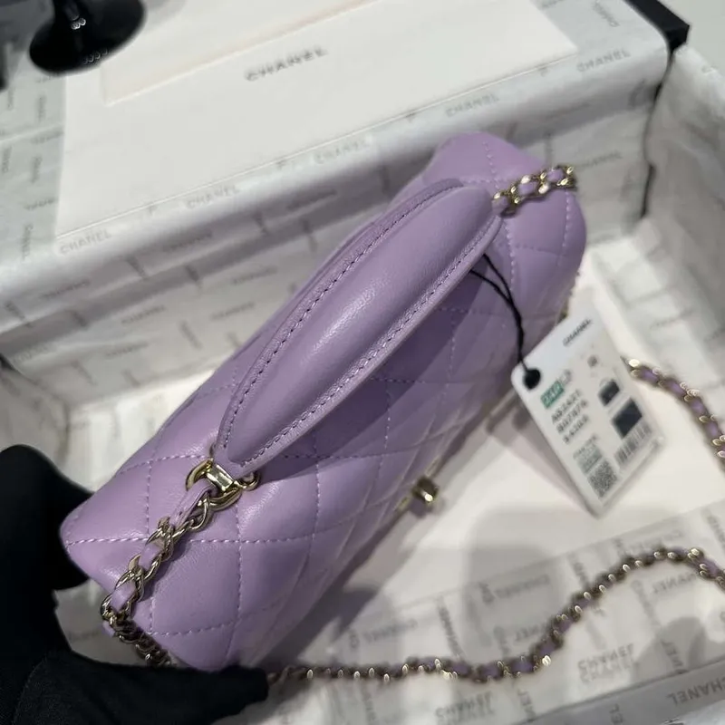 Chanel AS2431 Mini Classic Handbag With Top Handle Lambskin CC19015