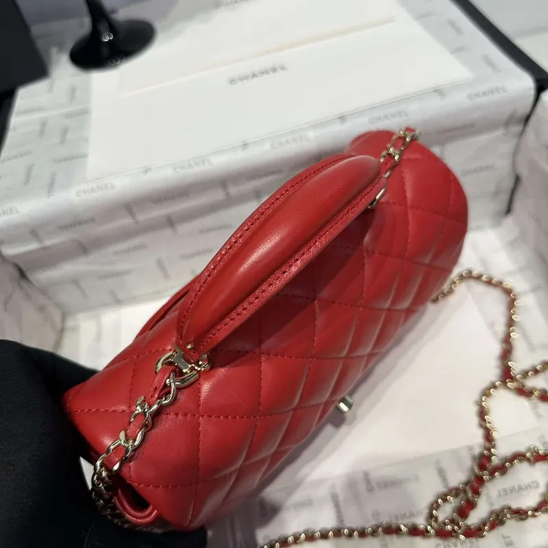 Chanel AS2431 Mini Classic Handbag With Top Handle Lambskin CC19014