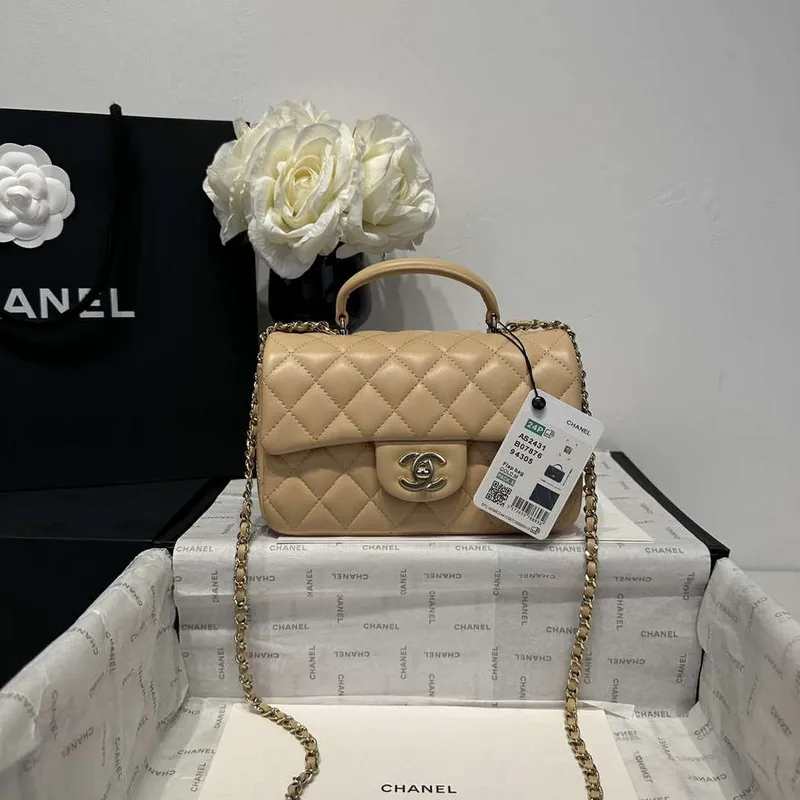 Chanel AS2431 Mini Classic Handbag With Top Handle Lambskin CC19013