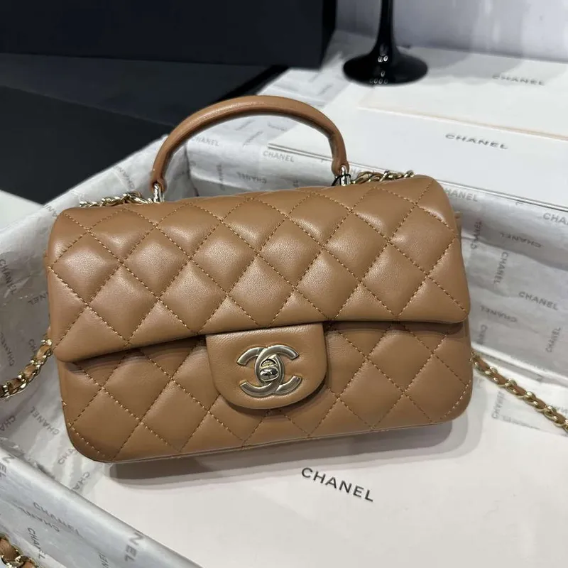 Chanel AS2431 Mini Classic Handbag With Top Handle Lambskin CC19012