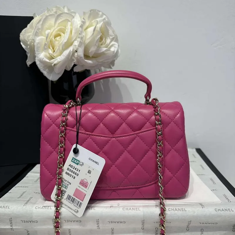 Chanel AS2431 Mini Classic Handbag With Top Handle Lambskin CC19007