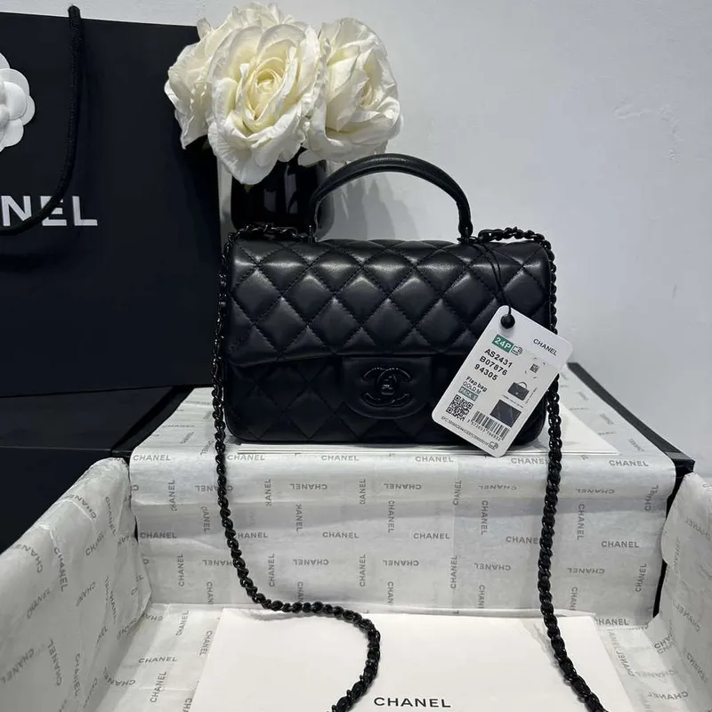 Chanel AS2431 Mini Classic Handbag With Top Handle Lambskin CC19005
