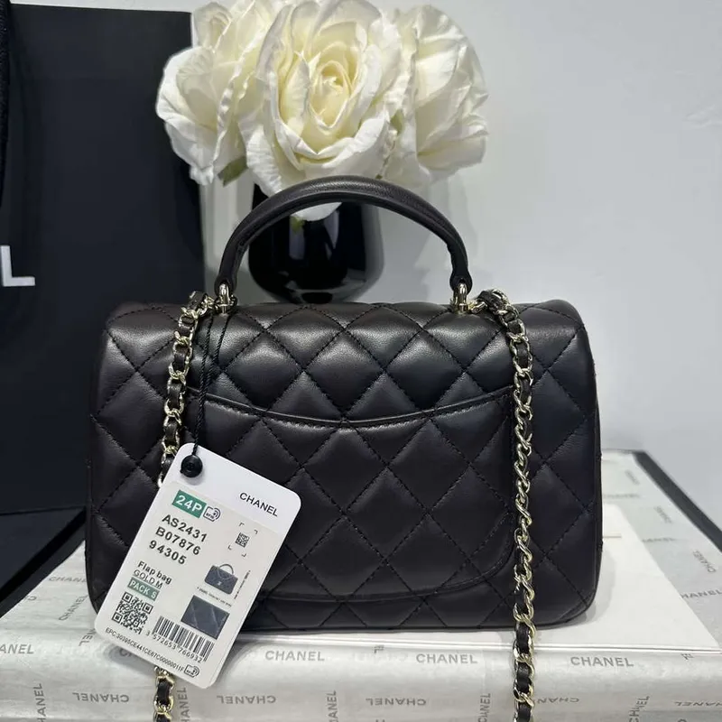 Chanel AS2431  Mini Classic Handbag With Top Handle Lambskin CC19003