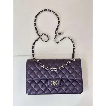 Chanel A01112 Flap Classic 11.12 Handbag Grape Purple Lambskin Light Gold