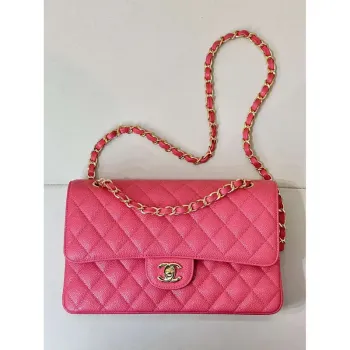 Chanel A01112 Flap Classic 11.12 Handbag Calfskin Sewing Edge Pink