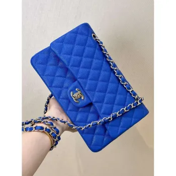 Chanel A01112 Flap Classic 11.12 Handbag Calfskin Blue