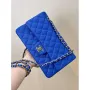 Chanel A01112 Flap Classic 11.12 Handbag Calfskin Blue