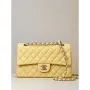 Chanel A01112 Flap Classic 11.12 Handbag Calfskin & Gold Tone Metal Yellow