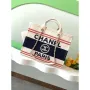 Chanel 25C A66941 Large Shopping Tote Navy Blue