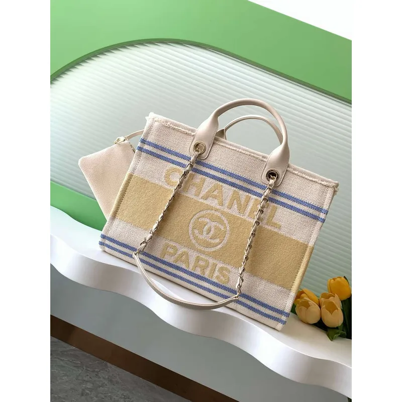 Chanel 25C A66941 Large Shopping Tote Yellow