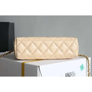 Chanel AS4416 Mini Shopping Bag shiny aged Calfskin gold tone metal Apricot