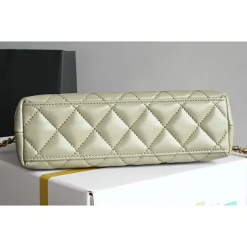 Chanel AS4416 Mini Shopping Bag shiny aged Calfskin gold tone metal light Green