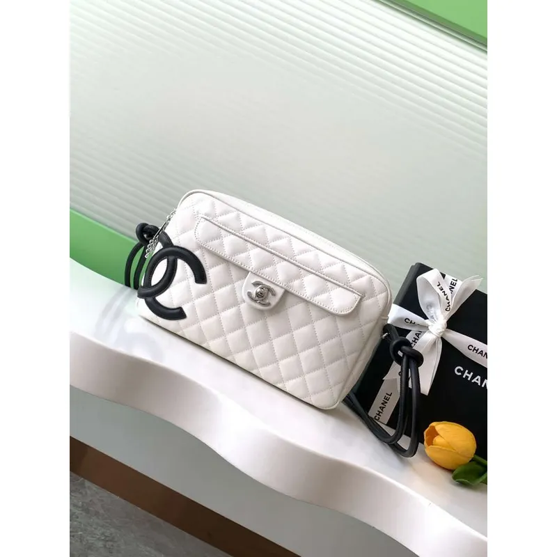 Chanel AS6326 Vintage Camera Case Bag Lambskin White