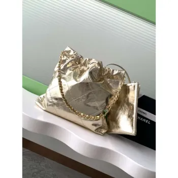 Chanel 22 Small Handbag Fantasy color Calfskin & Gold Tone Metal AS3260 Gold