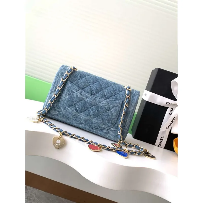 Chanel A69900 25C Mini Flap Vintage denim AS1116 Blue