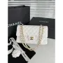 Chanel A01112 Flap Classic 11.12 Handbag Haas Lambskin & Gold Tone Metal White