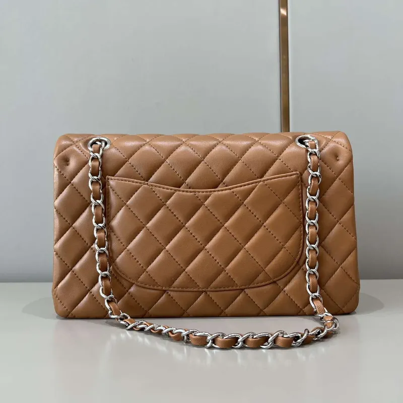 Chanel A01112 Flap Classic 11.12 Handbag Haas Lambskin & Gold Tone Metal Caramel