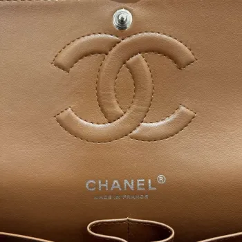 Chanel A01112 Flap Classic 11.12 Handbag Haas Lambskin & Gold Tone Metal Caramel