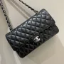 Chanel A01112 Flap Classic 11.12 Handbag Haas Lambskin & Gold Tone Metal Black
