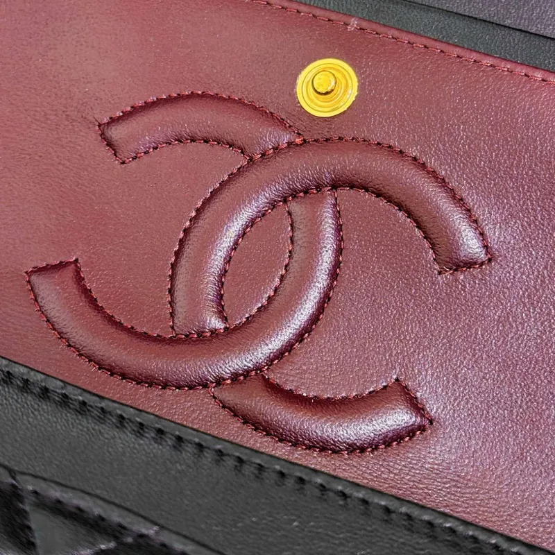 Chanel A01112 Flap Classic 11.12 Handbag Haas Lambskin & Gold Tone Metal Black