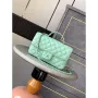 Chanel AS5244 Flap Bag with Top Handle Lambskin & Lacquered Metal Light Green