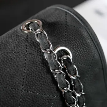 Chanel A90090 Flap Bag Vintage Black Suede Silver