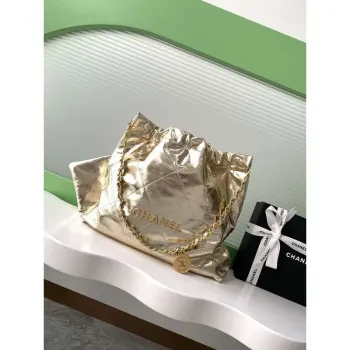 Chanel 22 Handbag Fantasy color Calfskin & Gold Tone Metal AS3261 Gold