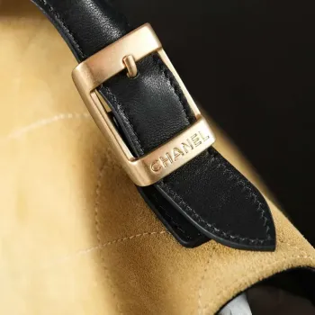 Chanel A99002 Shopping Bag 25P Diamond Basket Shopping Bag Black and Tan