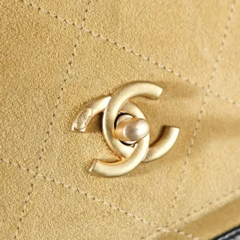 Chanel A99002 Shopping Bag 25P Diamond Basket Shopping Bag Black and Tan