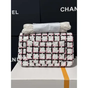 Chanel A69900 25C Mini Flap Fabric Printed  AS1116 Pink and white