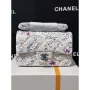 Chanel A69900 25C Mini Flap Fabric Printed  AS1116 White