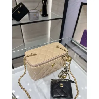 Chanel AP2303 Clutch With Chain in Lambskin gold balls Apricot
