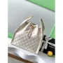 Chanel AS5311 Large Hobo Shiny Lambskin & Gold Tone Metal White