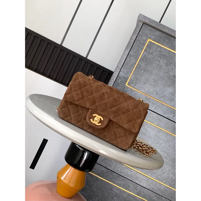 Chanel A69900 Mini Flap Bag Suede leather AS1116 Tan