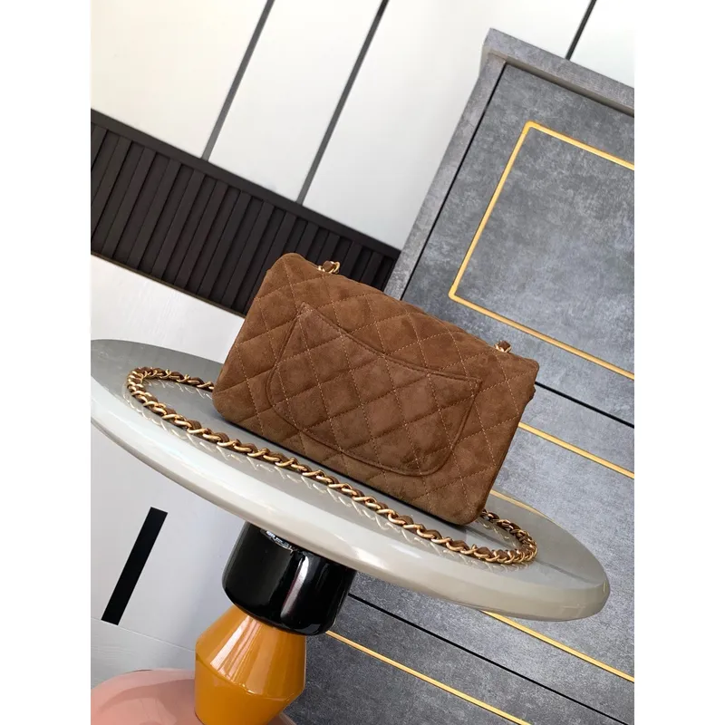 Chanel A69900 Mini Flap Bag Suede leather AS1116 Tan
