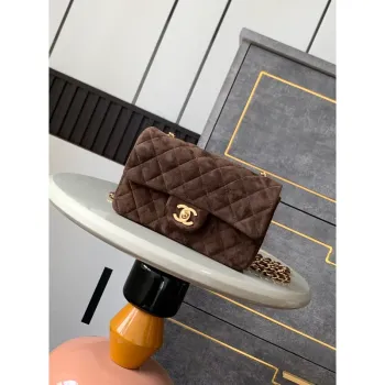 Chanel A69900 Mini Flap Bag Suede leather AS1116 Dark Brown