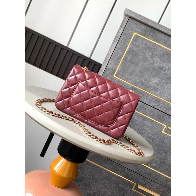 Chanel A69900 Mini Flap Bag Lambskin AS1116 Wine Red