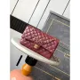 Chanel A01112 Flap Classic 11.12 Handbag Lambskin & Gold Tone Metal Wine Red