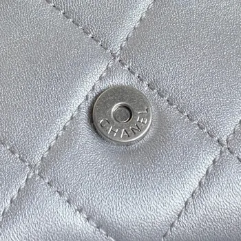 Chanel AS5302 Hobo Shiny Lambskin & Gold Tone Metal Silver