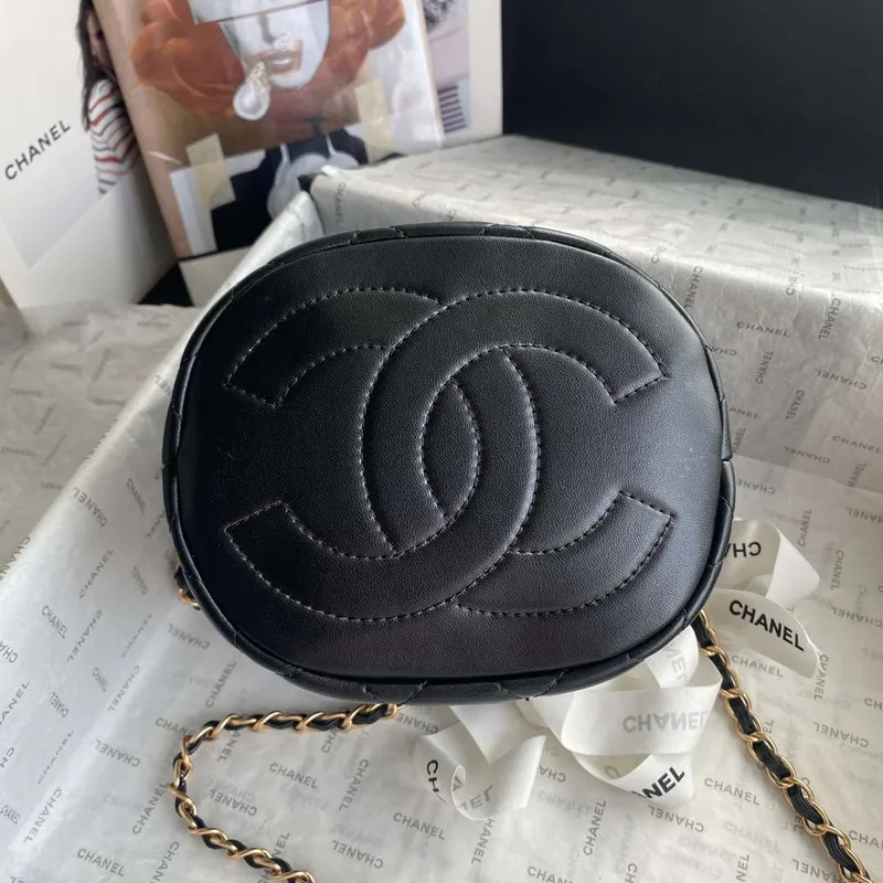Chanel As2057 Shopping bag Bucket Drawstring 24c Bag Black